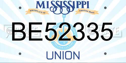 BE52335 Mississippi License Plate