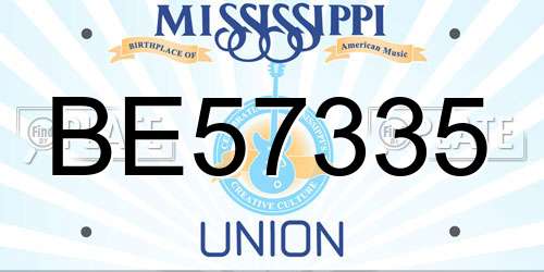 BE57335 Mississippi License Plate