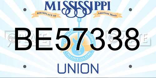 BE57338 Mississippi License Plate