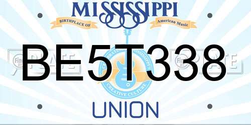 BE5T338 Mississippi License Plate