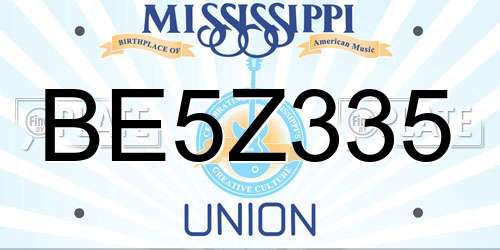 BE5Z335 Mississippi License Plate