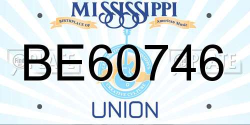 BE60746 Mississippi License Plate