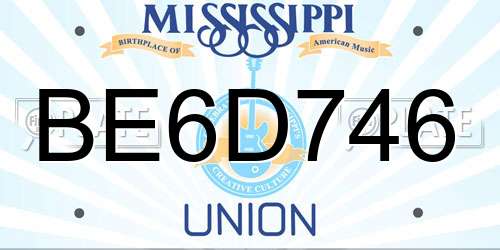 BE6D746 Mississippi License Plate