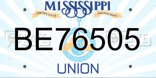 BE76505 Mississippi License Plate