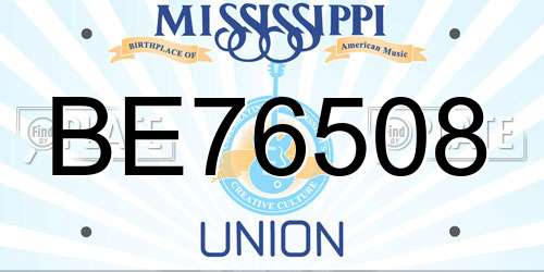 BE76508 Mississippi License Plate