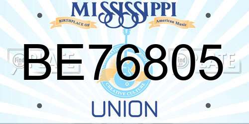 BE76805 Mississippi License Plate