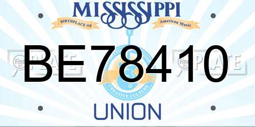 BE78410 Mississippi License Plate