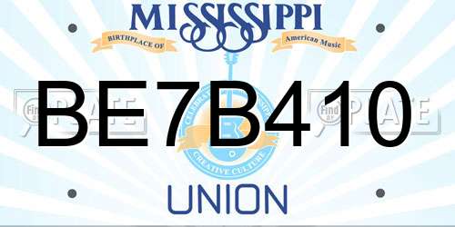 BE7B410 Mississippi License Plate