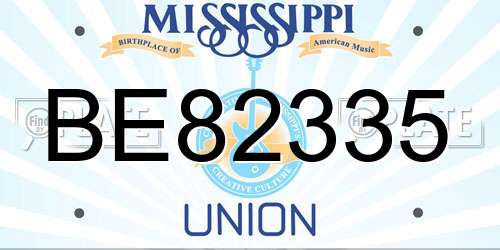 BE82335 Mississippi License Plate