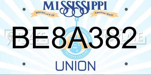 BE8A382 Mississippi License Plate