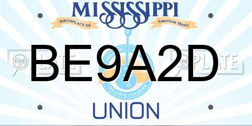 BE9A2D Mississippi License Plate