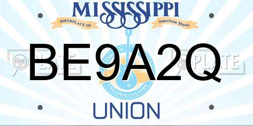 BE9A2Q Mississippi License Plate
