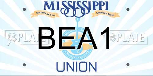 BEA1 Mississippi License Plate