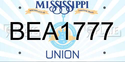 BEA1777 Mississippi License Plate