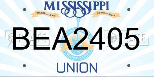 BEA2405 Mississippi License Plate