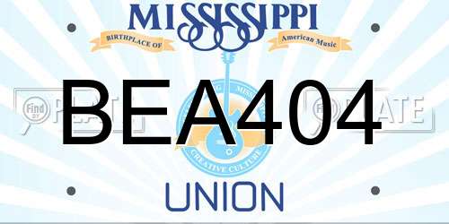 BEA404 Mississippi License Plate