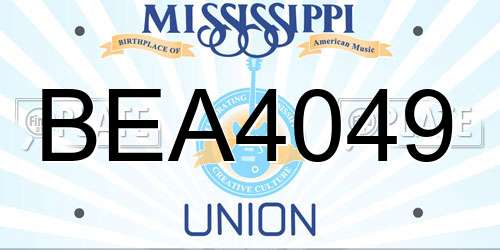 BEA4049 Mississippi License Plate