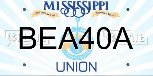 BEA40A Mississippi License Plate
