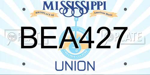 BEA427 Mississippi License Plate