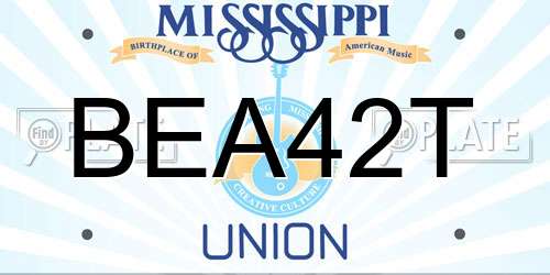 BEA42T Mississippi License Plate