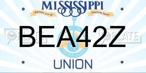 BEA42Z Mississippi License Plate