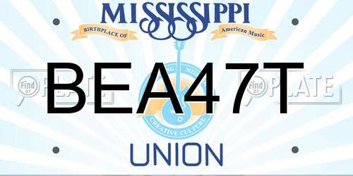 BEA47T Mississippi License Plate