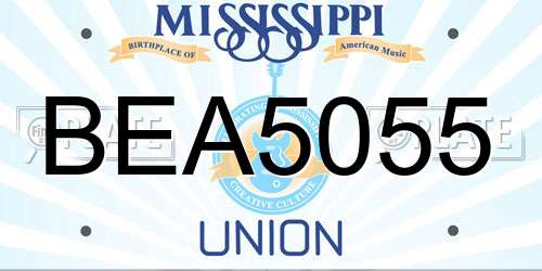 BEA5055 Mississippi License Plate