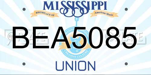 BEA5085 Mississippi License Plate