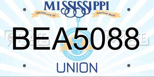 BEA5088 Mississippi License Plate