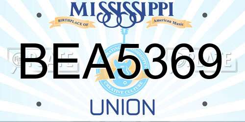 BEA5369 Mississippi License Plate
