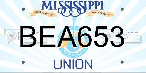 BEA653 Mississippi License Plate