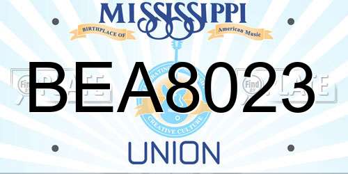 BEA8023 Mississippi License Plate
