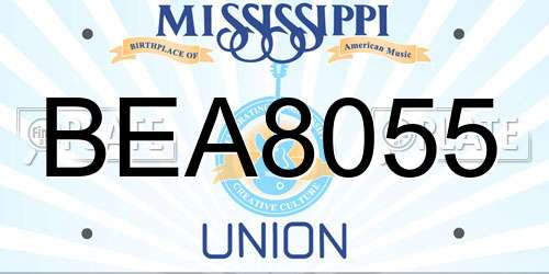BEA8055 Mississippi License Plate