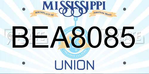 BEA8085 Mississippi License Plate