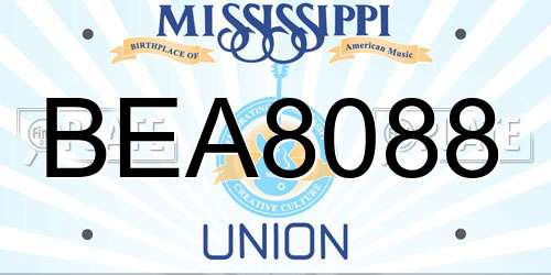 BEA8088 Mississippi License Plate