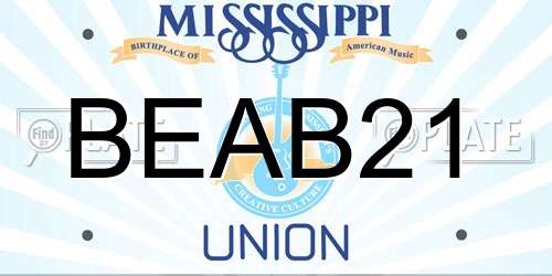 BEAB21 Mississippi License Plate