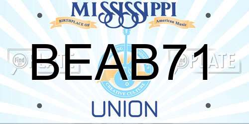 BEAB71 Mississippi License Plate