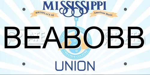 BEABOBB Mississippi License Plate