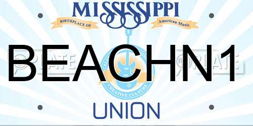 BEACHN1 Mississippi License Plate