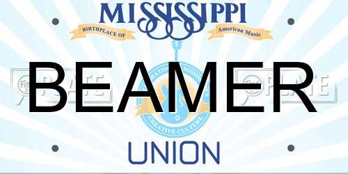 BEAMER Mississippi License Plate