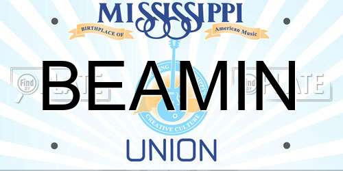 BEAMIN Mississippi License Plate