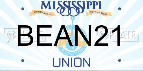 BEAN21 Mississippi License Plate