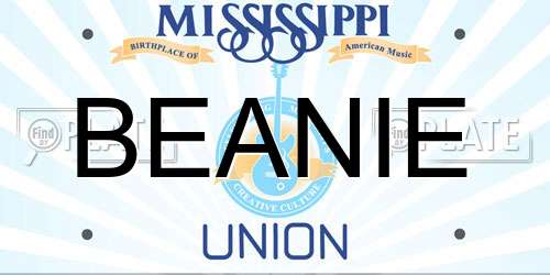 BEANIE Mississippi License Plate