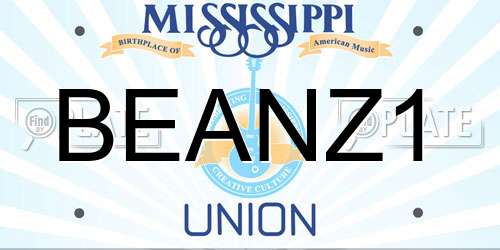 BEANZ1 Mississippi License Plate
