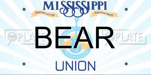 BEAR Mississippi License Plate