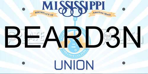 BEARD3N Mississippi License Plate
