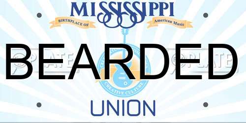BEARDED Mississippi License Plate