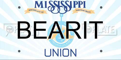 BEARIT Mississippi License Plate