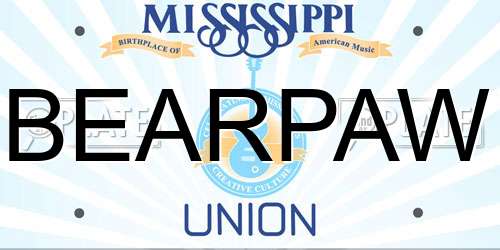 BEARPAW Mississippi License Plate