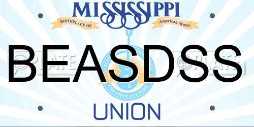 BEASDSS Mississippi License Plate